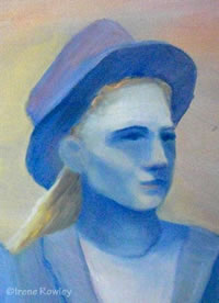 picture of woman, as the  example of blue and white flesh tones