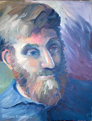 oil painting of Todd with bearded face