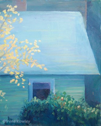 oil painting of farm house