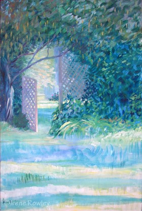 oil painting of Garden Gate